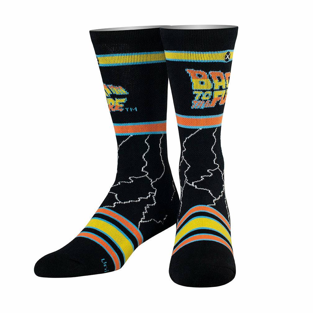 Back to the Future "Lightning" Men's Crew Straight Down Knit Socks (Size 8-12) by MyHackerTech