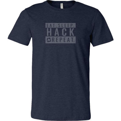 Eat sleep hack repeat v1 - Canvas Mens Shirt by MyHackerTech