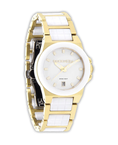 Katelynn (Gold/White Ceramic) Watch by MyHackerTech