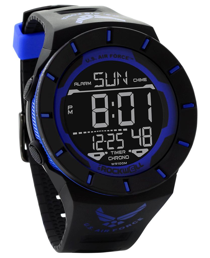 Coliseum Air Force Edition (Black/Blue) Watch by MyHackerTech