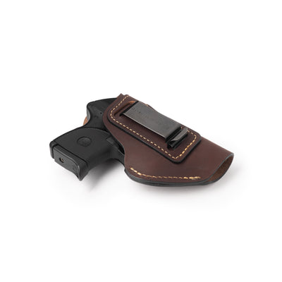The Defender Leather IWB Holster - Fits Ruger LCP, LCP2, Sig P238, P290, S&W Bodyguard .380 and Most .380's - Lifetime Warranty - Made in USA by MyHackerTech