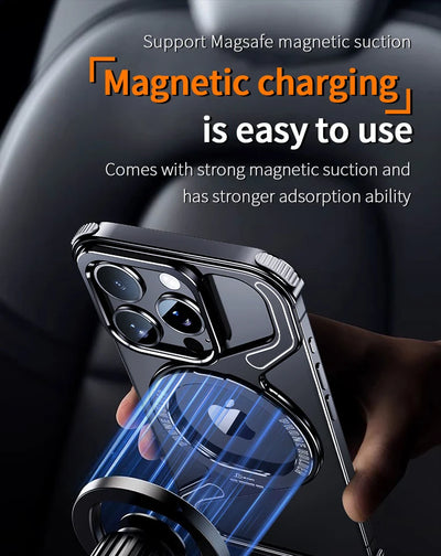 Magnetic Metal Snap-on Phone Case For Iphone 13 14 15 16 Pro Max Z Shape Geometry Stand Holder Phone Cover For IPHON 16 Promax