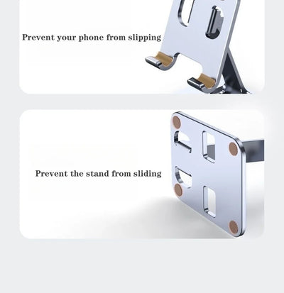 Folding Portable Desktop Metal Mobile Phone Stand Desk Lazy Stand Universal Support Stand for Mobile Phones and Tablets