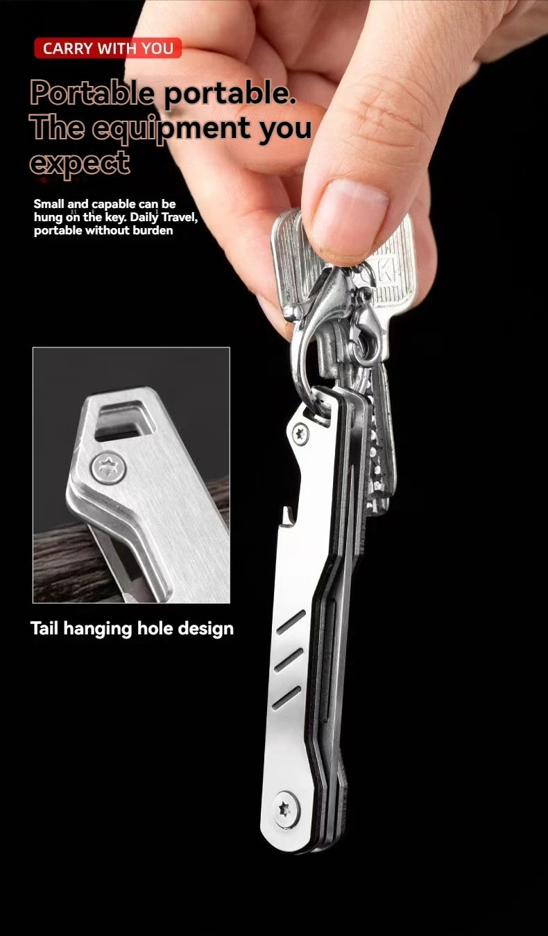 Mini outdoor stainless steel folding knife, portable express keychain, multifunctional portable kitchen fruit folding knife