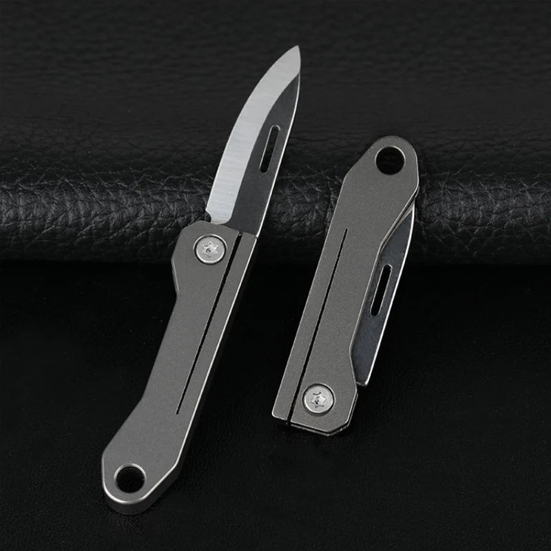 Titanium Alloy Mini EDC Knife Camping Equipment Unboxing Mini Knife Keychain Hanging Outdoor Multi Tools Knife