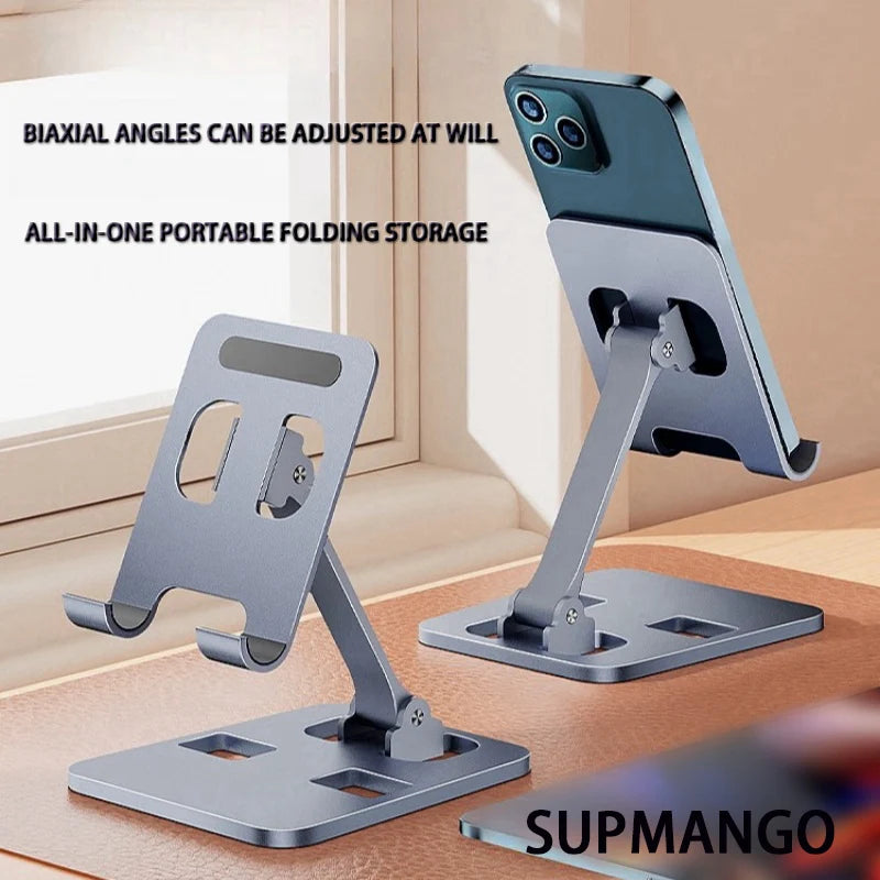 Folding Portable Desktop Metal Mobile Phone Stand Desk Lazy Stand Universal Support Stand for Mobile Phones and Tablets