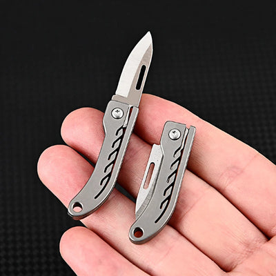 Titanium Alloy Mini Folding Knife for Outdoor Camping EDC Portable Unboxing Sharp Knife with High Hardness D2 Blade