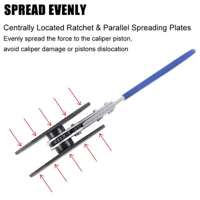 Brake Piston Caliper Press Tool  Steel Car Ratchet Brake Piston 360° Ratchet Pad Spreader Press Hand Tool