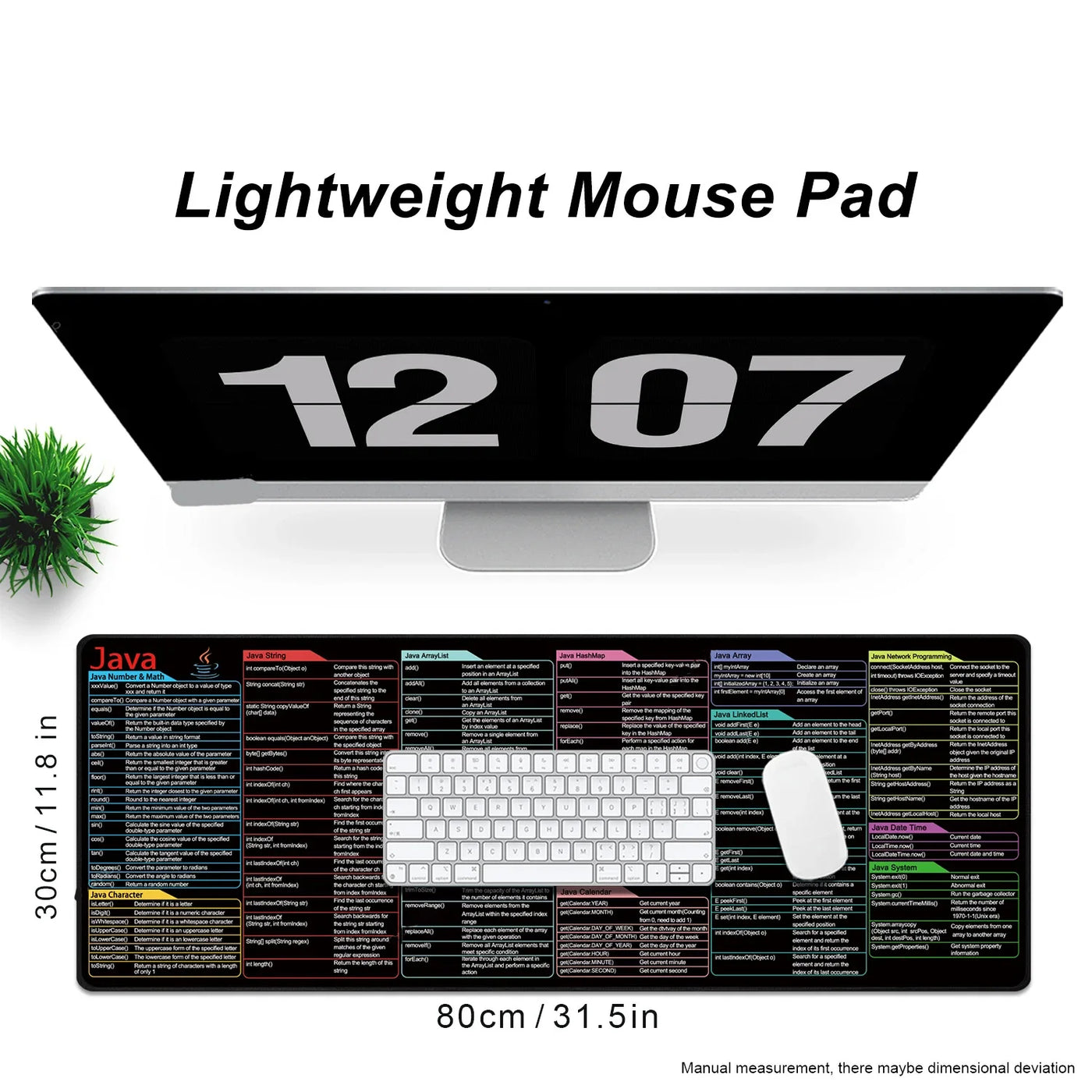 Java Programing Mouse Pad  XXL Large Extended Shortcuts Keyboard Mousepad Cheat Sheet Non-Slip Desk Mat for Software Engineer