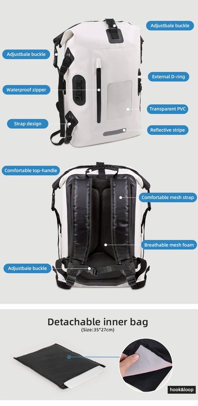 AquaVault - The 30L Waterproof Trekking Backpack