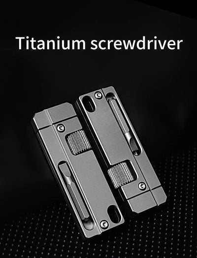 Titanium Functional Keychain Multifunctional Outdoor Portable EDC Tool With Screwdriver Also Can Unscrew Hexagonal Nut