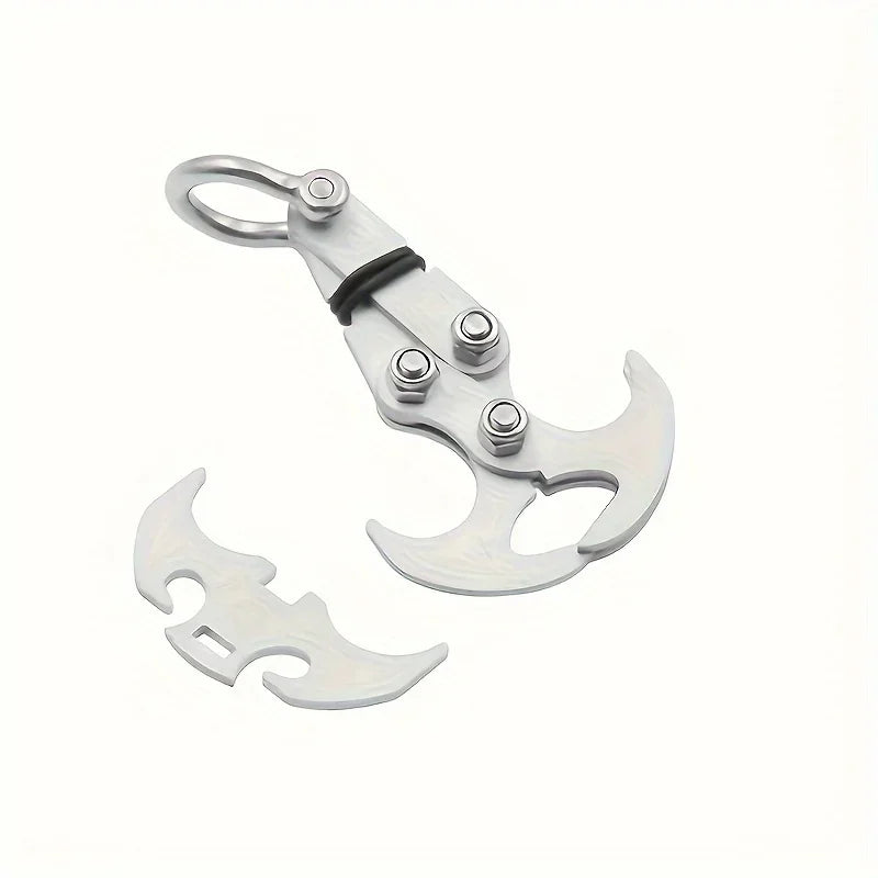 Stainless Steel Folding Grappling Hook - Durable &  Deployment,  Versatility in Outdoor Adventures & Emergency Tool for Hiking