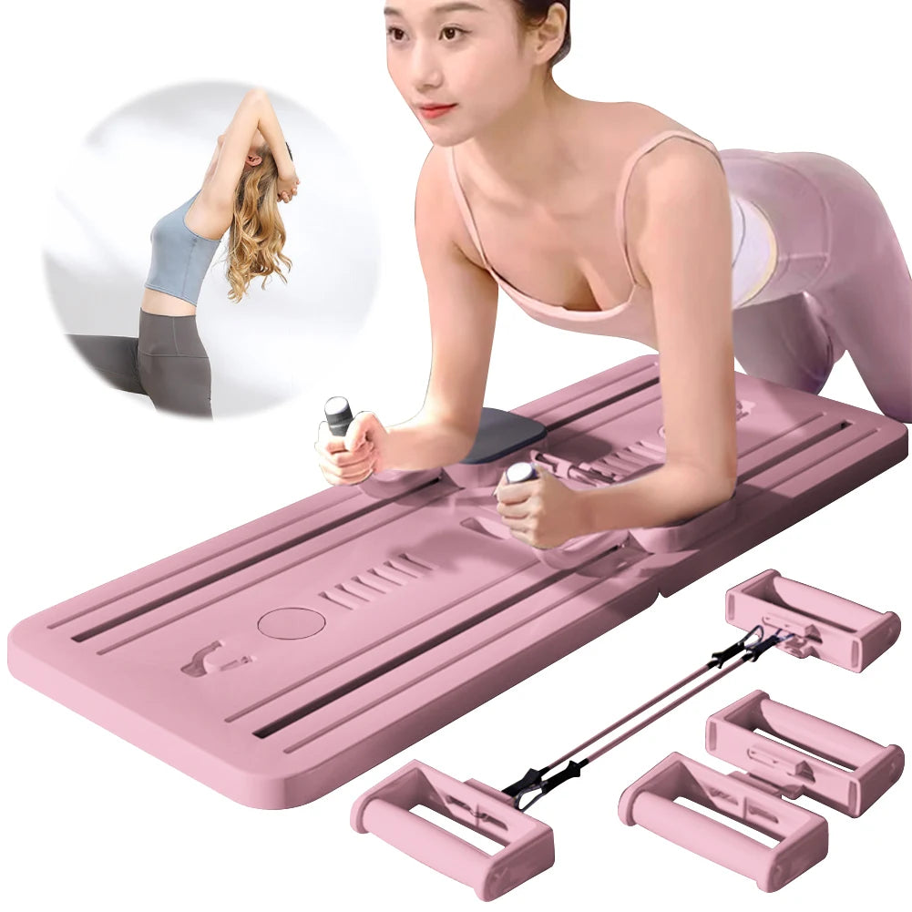 Abdominal Exercise Board Fitness Board Automatic Rebound Leg & Arm Toner Multifunctional Pilates Reformer Set Fitness Equipment