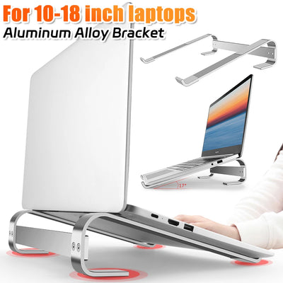 Desk Laptop Stand Ergonomic Aluminum Computer Stand Detachable Laptop Riser Notebook Cooling Holder Stand for 10-18inch Laptop