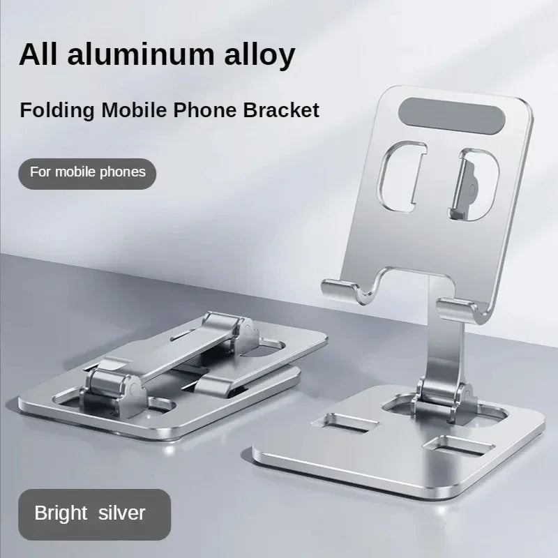 Universal Aluminum Alloy Foldable Desk Phone Holder Mount Stand For iPhone 15 14 Mobile Phone Holder Tablet Desktop Metal Holder