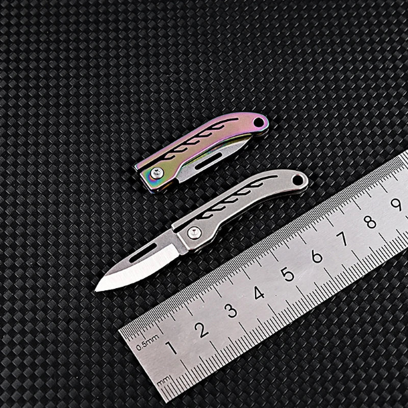 Titanium Alloy Mini Folding Knife for Outdoor Camping EDC Portable Unboxing Sharp Knife with High Hardness D2 Blade