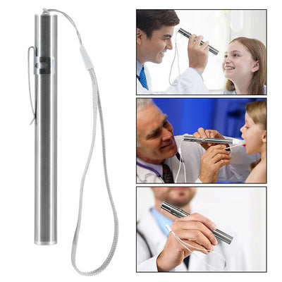 Mini Portable Medical Handy LED Pen Light Flashlight USB Rechargeable Dentist Nurse Torch with Stainless Steel Clip