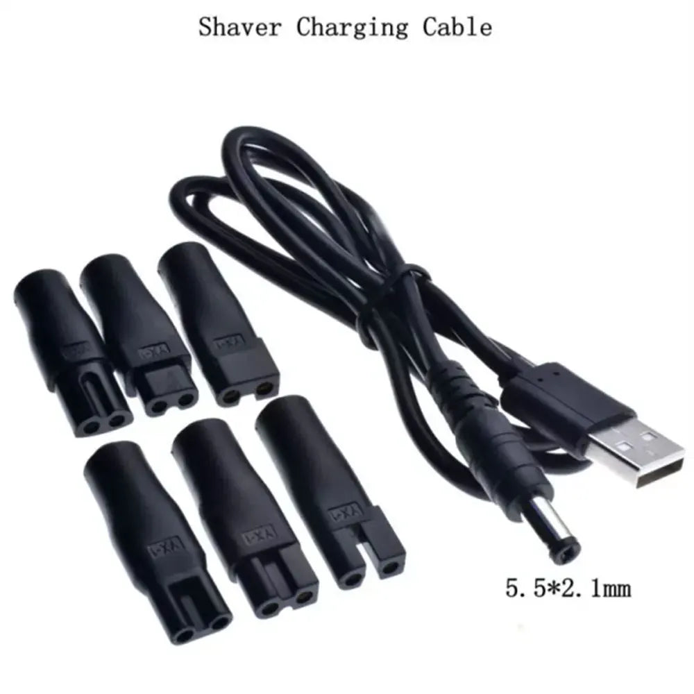 DC 5.5 * 2.1mm to 1.8/2.35 double hole multi-function charging adapter is used for Hair clipper, shaver and charging line adapte