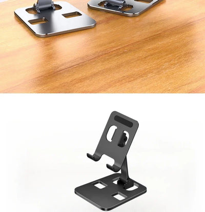 Folding Portable Desktop Metal Mobile Phone Stand Desk Lazy Stand Universal Support Stand for Mobile Phones and Tablets