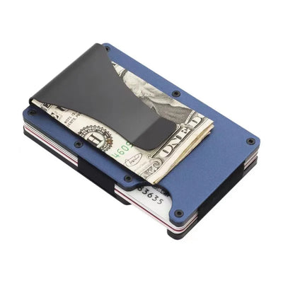 Slim RFID Blocking Metal Wallet with Money Clip for Men