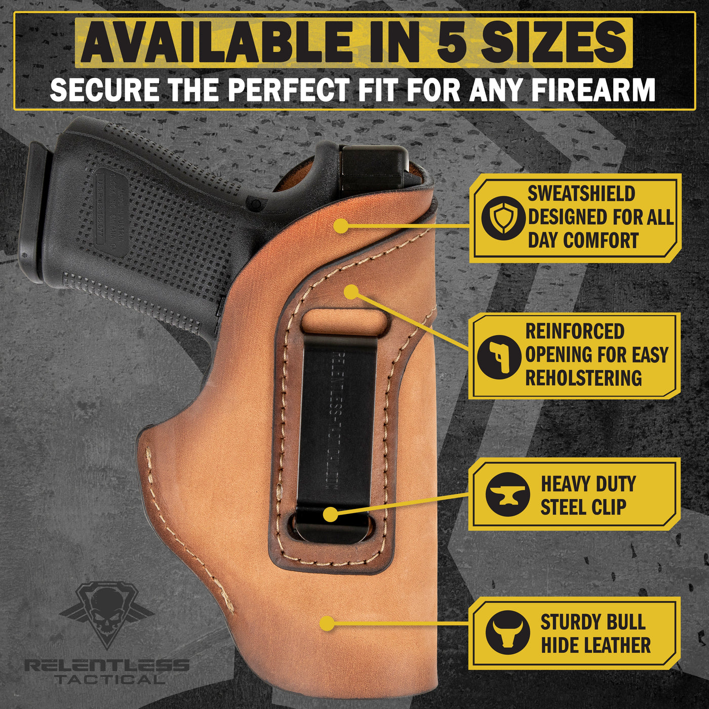 The Defender Leather IWB Holster - Fits Ruger LCP, LCP2, Sig P238, P290, S&W Bodyguard .380 and Most .380's - Lifetime Warranty - Made in USA by MyHackerTech