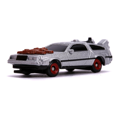 Back to the Future Trilogy die-cast 1⅔-inch Nano "Hollywood Rides" DeLorean Time Machine 3-pack by MyHackerTech
