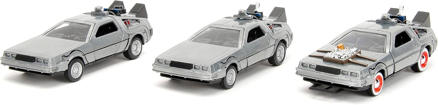 Back to the Future Hollywood Rides 1:32 scale DeLorean Time Machine 3-Pack by MyHackerTech