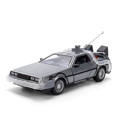 Back to the Future die-cast 1:24 scale 40th Anniversary "Hollywood Rides" light-up DeLorean Time Machine