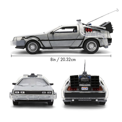 Back to the Future die-cast 1:24 scale 40th Anniversary "Hollywood Rides" light-up DeLorean Time Machine