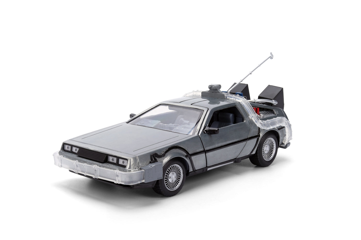 Back to the Future die-cast 1:24 scale 40th Anniversary "Hollywood Rides" light-up DeLorean Time Machine