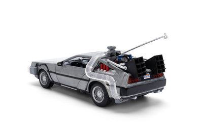 Back to the Future die-cast 1:24 scale 40th Anniversary "Hollywood Rides" light-up DeLorean Time Machine