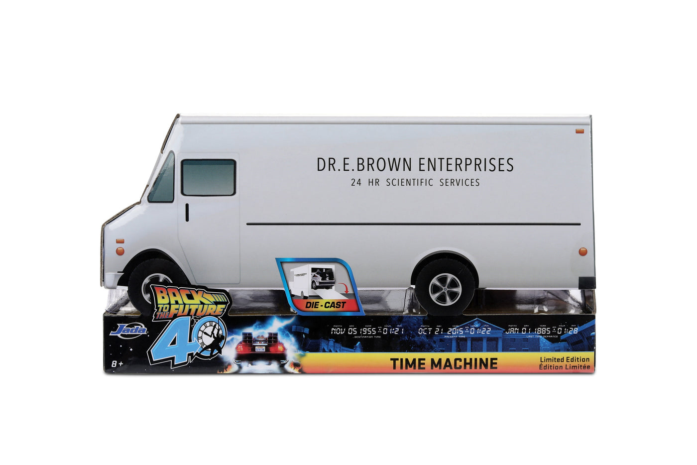 Back to the Future die-cast 1:32 scale 40th Anniversary "Hollywood Rides" DeLorean Time Machine (Frost Finished) by MyHackerTech