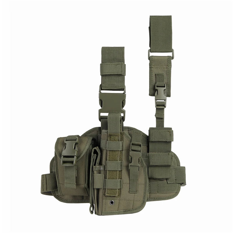 Tactical Leg Gun Holster Outdoor Multi-function Camouflage Bag Tied Leg Pistol Protective Cover Phone Pocket Hunting Gear