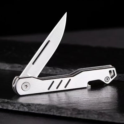 Mini outdoor stainless steel folding knife, portable express keychain, multifunctional portable kitchen fruit folding knife