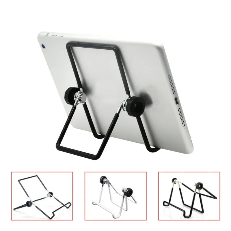 Portable Metal Tablet Stand Mount Foldable Desk Flexible Phone Stand for IPad IPhone Samsung Huawei Universal Work Home Travel