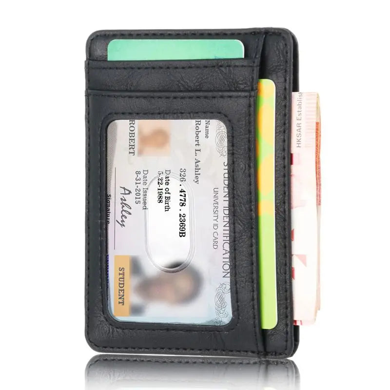 Mens RFID Blocking Leather Slim Wallet Money Credit Card Slots Coin Holder