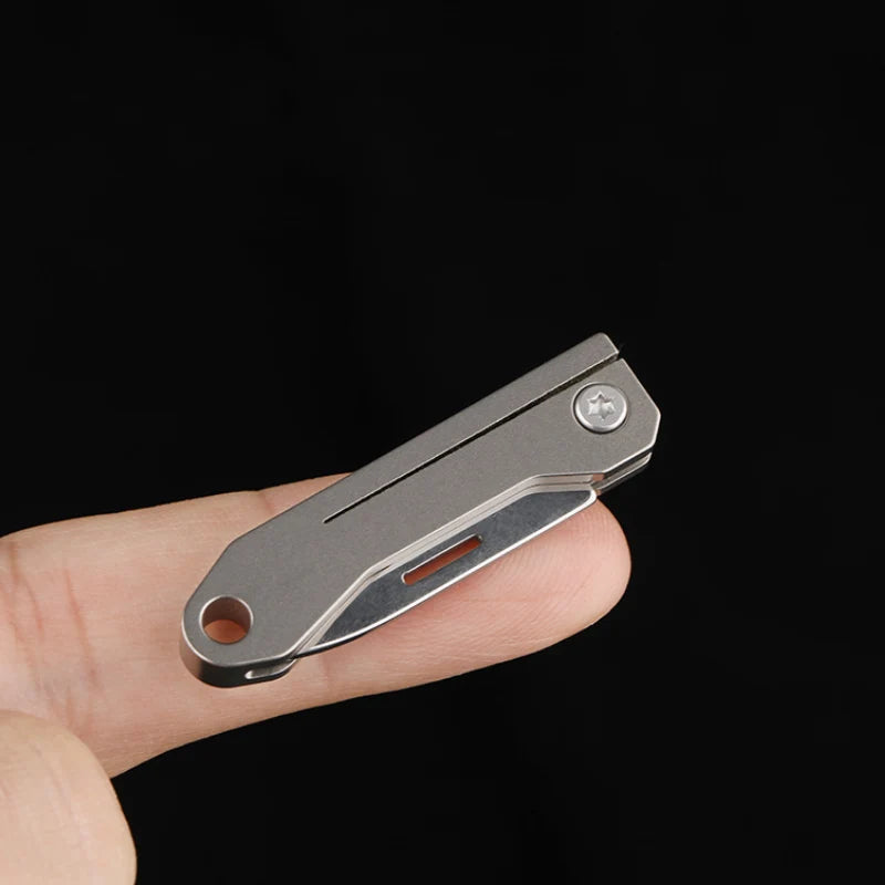 Titanium Alloy Mini EDC Knife Camping Equipment Unboxing Mini Knife Keychain Hanging Outdoor Multi Tools Knife