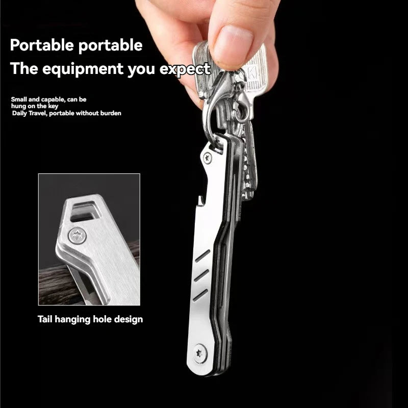 Mini outdoor stainless steel folding knife, portable express keychain, multifunctional portable kitchen fruit folding knife