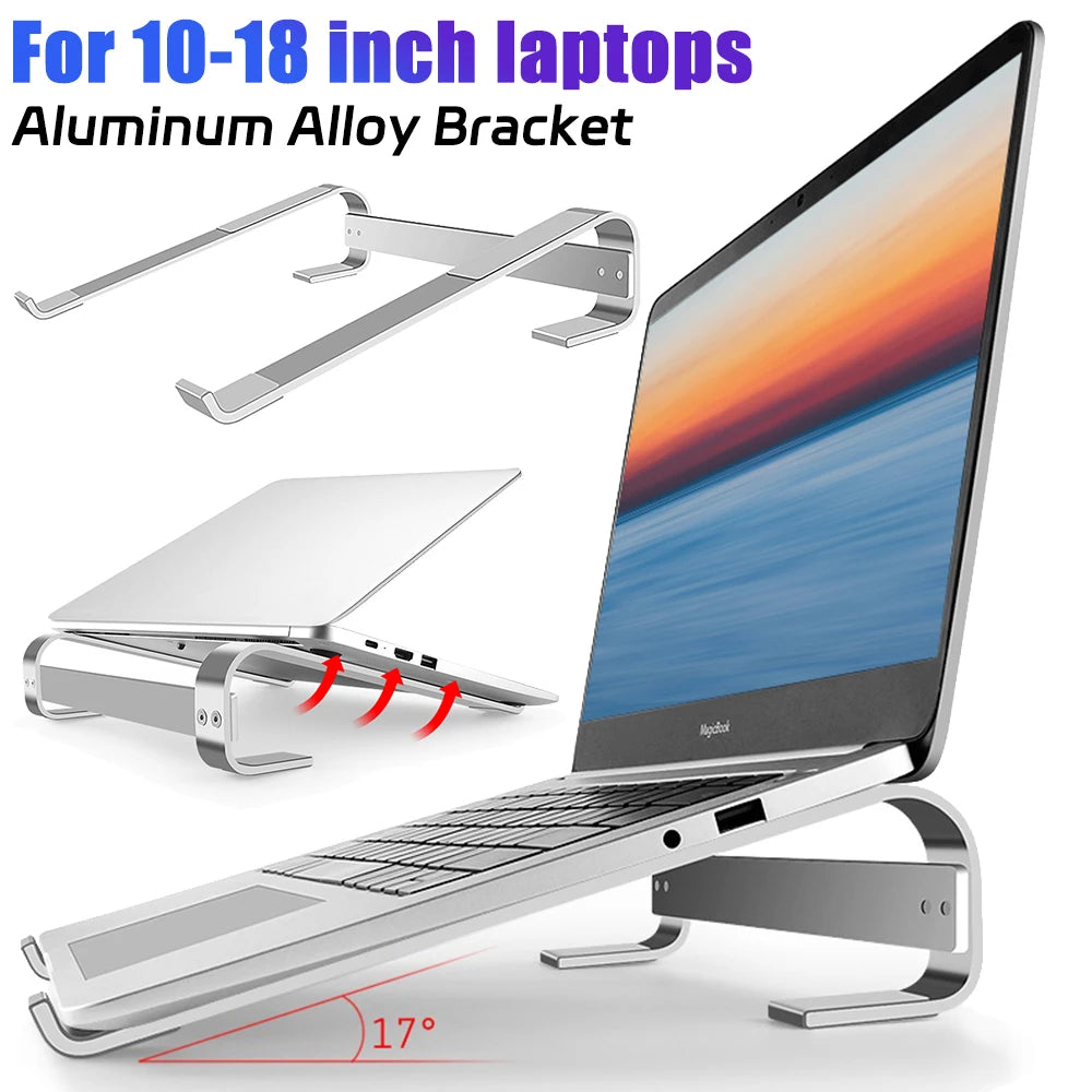 Desk Laptop Stand Ergonomic Aluminum Computer Stand Detachable Laptop Riser Notebook Cooling Holder Stand for 10-18inch Laptop