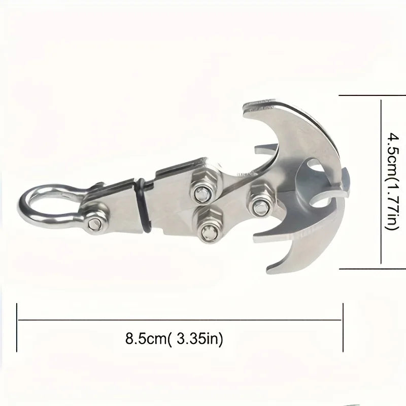 Stainless Steel Folding Grappling Hook - Durable &  Deployment,  Versatility in Outdoor Adventures & Emergency Tool for Hiking