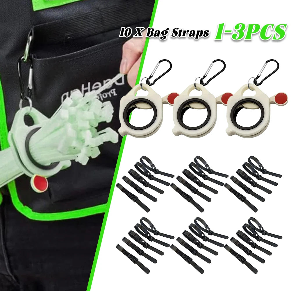 1-3PCS Fluorescent Cable Tie Organizer Reusable Zip Tie Holder Portable Electrical Wire Ties Clip Plastic Cable Tie Storage Tool