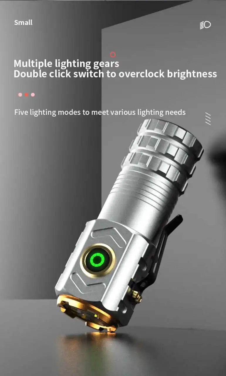 2024 New Led Mini Flashlight 18500 Ultra Powerful Led Torch 3 Core LED Mini Tactical Flashlight 30000 High Power Led Flashlight