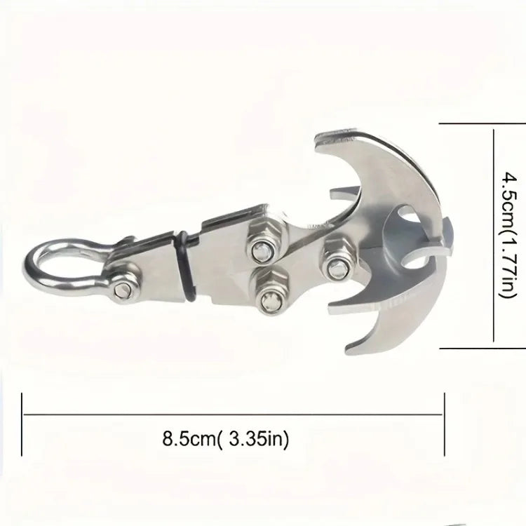 Stainless Steel Folding Grappling Hook - Durable &  Deployment,  Versatility in Outdoor Adventures & Emergency Tool for Hiking