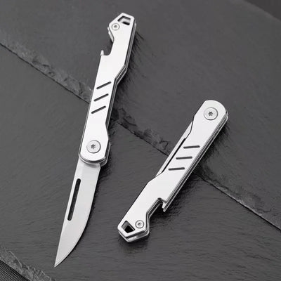 Mini outdoor stainless steel folding knife, portable express keychain, multifunctional portable kitchen fruit folding knife