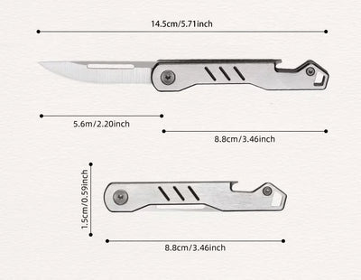 Mini outdoor stainless steel folding knife, portable express keychain, multifunctional portable kitchen fruit folding knife