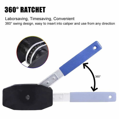 Brake Piston Caliper Press Tool  Steel Car Ratchet Brake Piston 360° Ratchet Pad Spreader Press Hand Tool