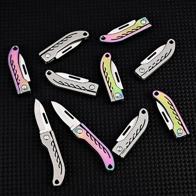 Titanium Alloy Mini Folding Knife for Outdoor Camping EDC Portable Unboxing Sharp Knife with High Hardness D2 Blade