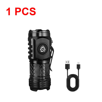 2024 New Led Mini Flashlight 18500 Ultra Powerful Led Torch 3 Core LED Mini Tactical Flashlight 30000 High Power Led Flashlight