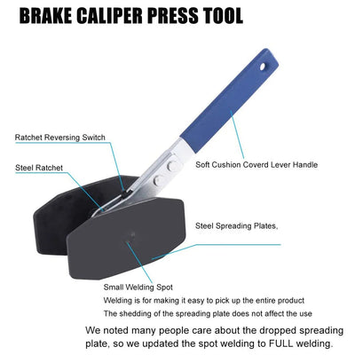 Brake Piston Caliper Press Tool  Steel Car Ratchet Brake Piston 360° Ratchet Pad Spreader Press Hand Tool