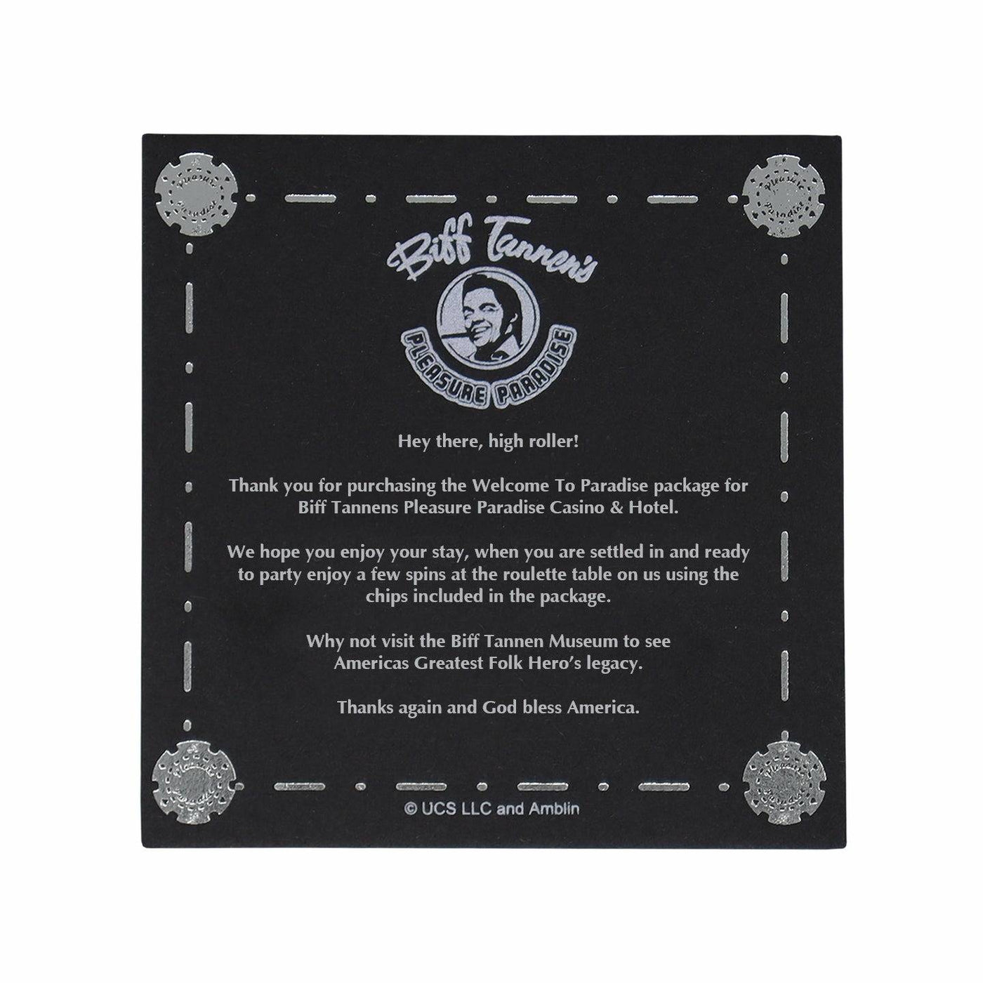 Back to the Future Part II Limited Edition Biff Tannen's Pleasure Paradise "Welcome to Paradise" Gift Box by MyHackerTech